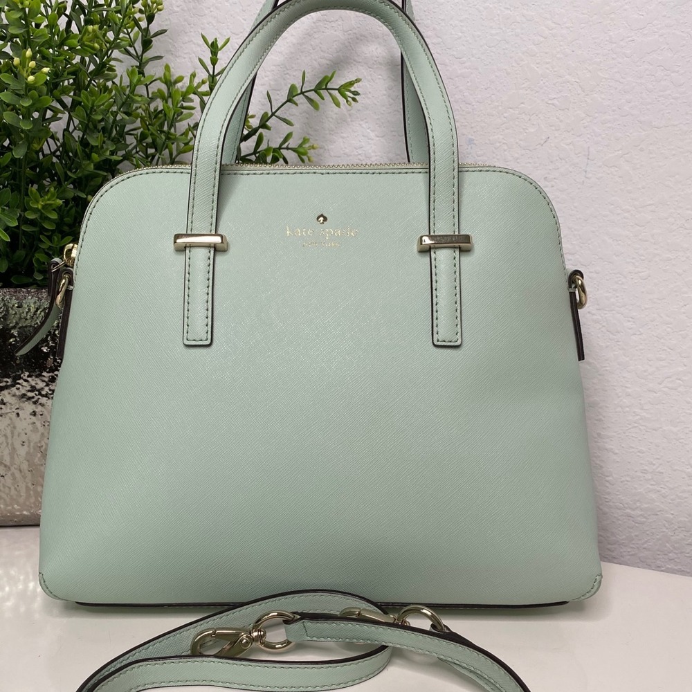 Kate Spade Cedar Street Maise Satchel in Mint Mojito‎ Saffiano Leather Dome Bag